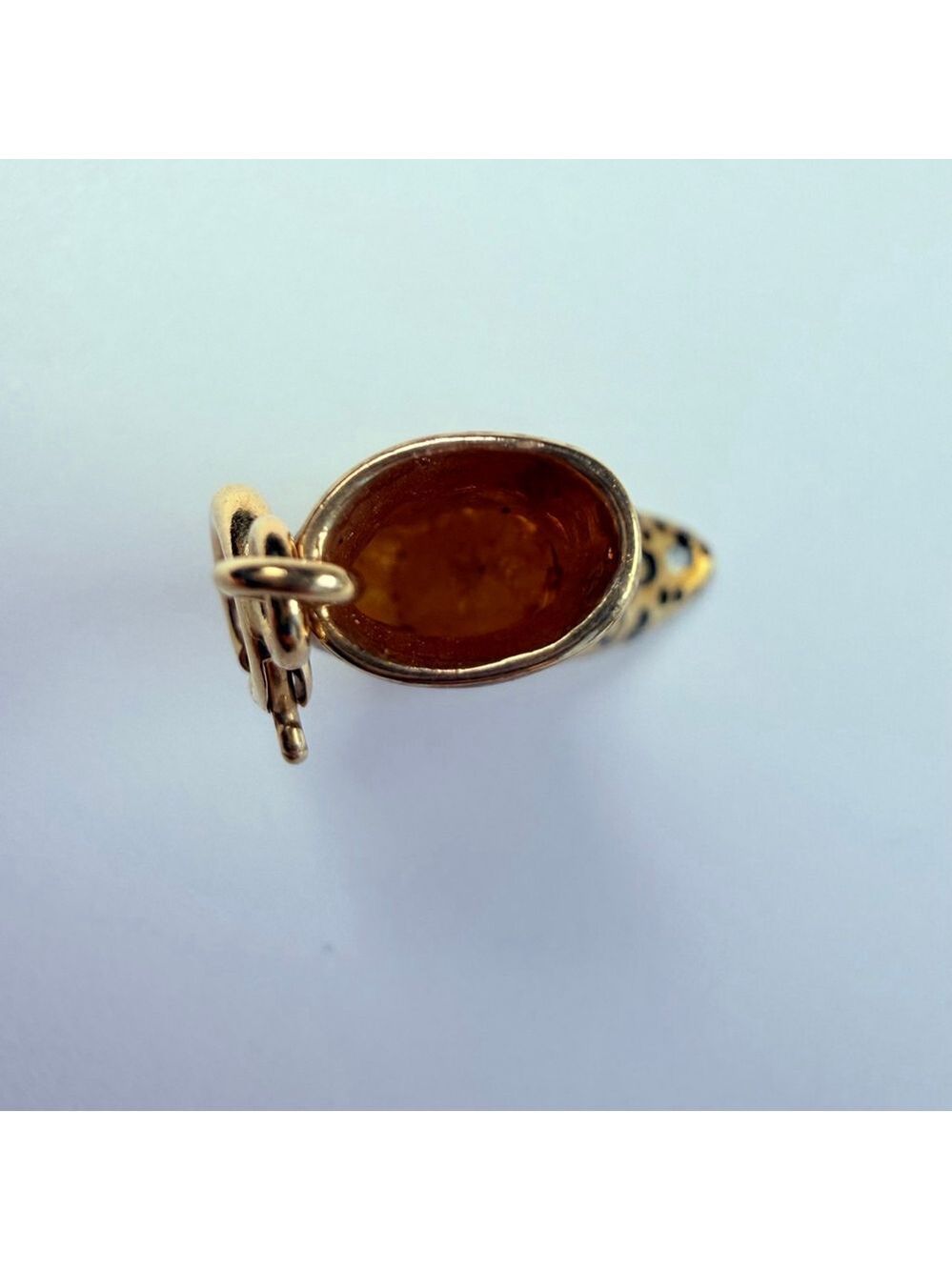 14K Solid Yellow Gold Stuller Enamel Leopard High Heel Shoe VTG Charm Pendant - Picture 8 of 9